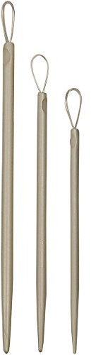 Creativ Company 42268 Garnnadeln für Wolle, L: 6+7+8,5 cm, 3 verschiedene Größen, grau