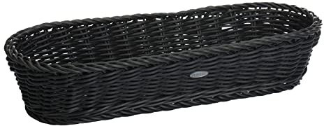Westmark Panier/Corbeille polyvalent à Baguettes, convient à l'Hôtellerie et à la Restauration, Ovale, env. 40 x 16 x8 cm, Fibres synthétiques, Saleen Edition, Noir, 02051719101