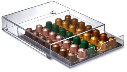 Mongardi 2077C00 - Cassetto portacapsule, 2 Griglie, Trasparente, 31 x 24.5 x 5.5 cm