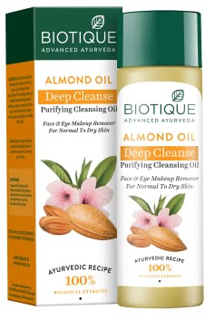 Biotique Bio Almond Oil Soothing Face and Eye Make Up Cleanser, 120 ml/4.05Oz.