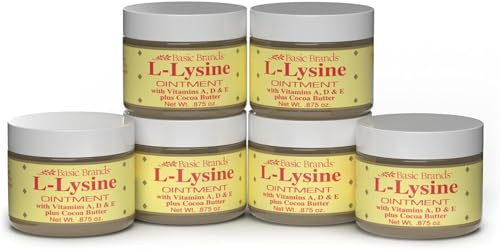 Basic Brands - L-Lysine Ointment - 0.875 oz - Lysine Cold Sore Treatment and Blister Relief - Soothes Chapped Lips and Dry Skin – 6-Pack