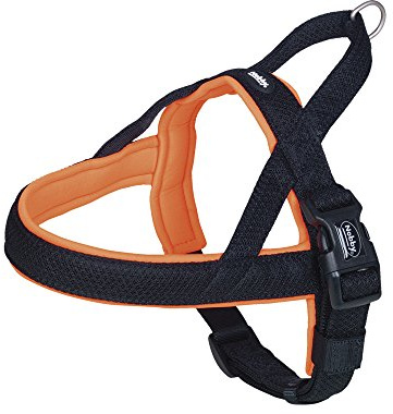 Nobby, pettorina per cani, tipo norvegese, modello Mesh Preno L(L: 60-76 cm + 46 cm; B: 25/35 mm) arancione neon