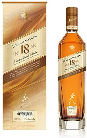 Johnnie Walker Aged 18 Years Blended Scotch Whisky 70cl with Gift Box