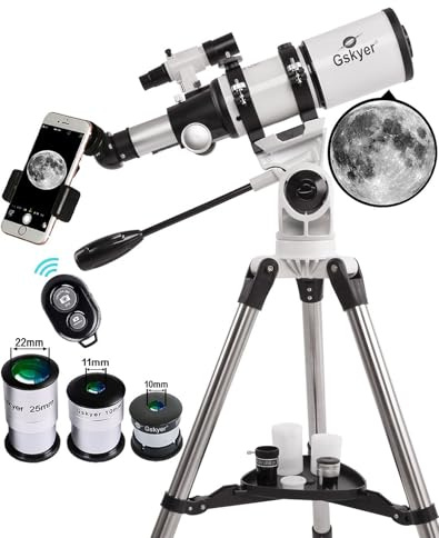 Gskyer Telescope, Telescopes for Adults, 80mm AZ Space Astronomical Refractor Telescope Kids, Adults Astronomy, German Technology Scope