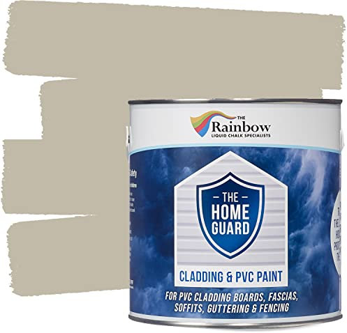 Rainbow Chalk Markers UPVC Plastic Paint - 2.5L Stone | Non-Toxic & Water-Based Exterior uPVC Paint for Plastic Cladding, Facia Boards, Window Frames & Doors | Quick Drying & Satin Finish