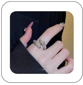 Yienate Gothic Rhinestone Anillo De Serpiente Plata Vintage Serpiente Nudillo Anillo Declaración Circonio Cúbico Apertura Animal Serpiente Banda Anillo Serpiente Conjunta Dedo Anillo Para Mujeres
