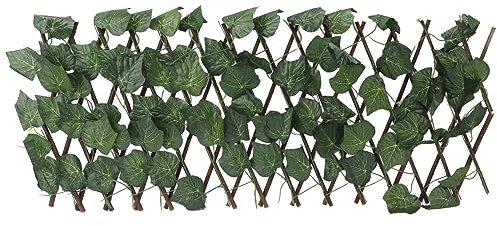 CHEOTIME Pantalla de pared para valla de privacidad de hiedra artificial, 11,02 x 78,74 pulgadas, protección solar, paneles de valla de setos artificiales impermeables para (Grape Leaves)