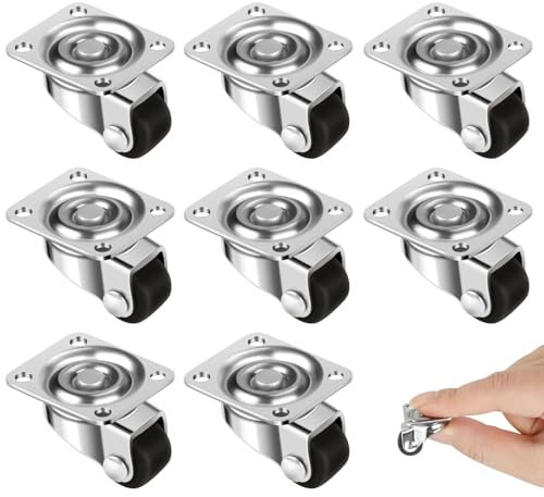 8 Stück Kleine Möbel Rollen 360 Grad Möbelrollen Klein Lenkrollen Mini Rollen für Möbel Kleine Lenkrollen für Kleine Möbel Wischeimer Regal Aufbewahrungsbox,12MM