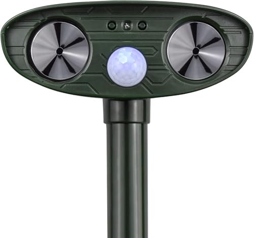 Garden Cat Repellent Waterproof Cat Repellent Ultrasonic with Motion Sensor and Flashing Lights Animal Solar Mole Repellent for Garden Deterrent