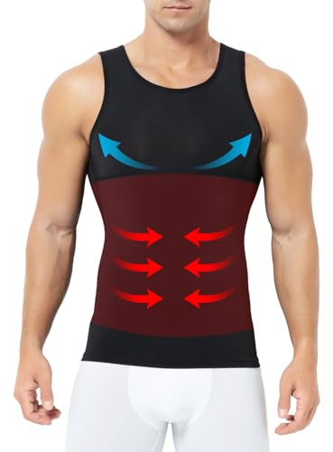 Mauro Kane Camiseta Compresión Hombre Vientre Plano Reductora Chaleco, XL
