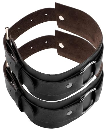 HONITANO Bracciale da Braccio Uomo in Pelle Nera Design Punk Elegante, Fascia Elastico Versatile e Confortevole per Camicia e Uso Quotidiano Colore Casuale