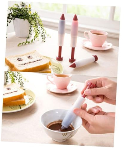 TOYANDONA 3 pezzi Penna Decorazione Silicone per Dolci Penna Scrivere Sulle Torte e Biscotti Strumento Facile da Usare per Glassa Cioccolato e Creazioni Pasticcere Fai da Te
