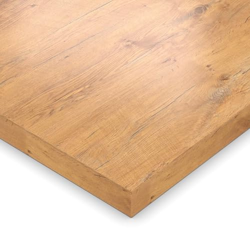 AUPROTEC Tischplatte 28 mm | 200x100 cm 6-8 Personen | extra stabil & dick für Esstisch/Wohnzimmer | wasserabweisend & Kratzfest | Pale Lancelot Oak | 2 mm ABS-Kante
