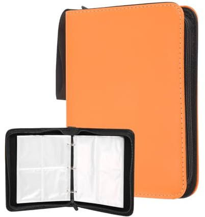 QUARKZMAN Classeur À 4 Poches Pour Cartes À Collection, Contient 400 Couverture PU Lisse Avec Fermeture Éclair Classeur Album Dossier Pour Cartes Rigides 2.6 x 3 TCG, Jeu,