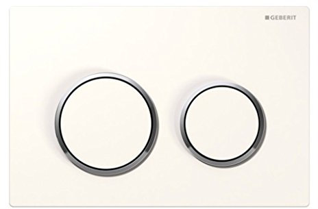 Geberit 115.085.KJ.1 Omega 20 Betätigungsplatte, Hochglanz-verchromt/weiß