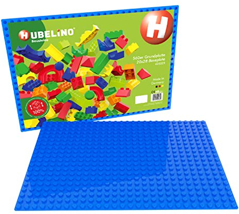 Hubelino #420329 560er Grundplatte (20x28 Noppen, 32x44,8cm) in Blau, kompatibel mit großen Bausteinen Anderer Hersteller, Made in Germany