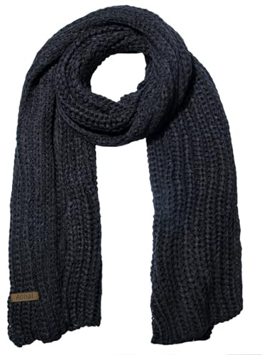 Women And Mens Winter Thick Cable Knit Wrap Chunky Long Warm Scarf, One Size, Black