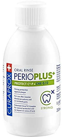Curaprox Perio plus Protect Mundwasser - Mundpflege bei Zahnfleischproblemen/Unterstützt Plaquekontrolle und Heilung | 200ml Flasche/Designed in der Schweiz