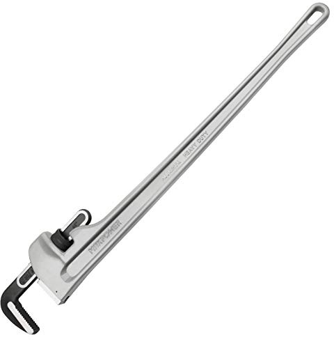 MAXPOWER 1200mm Pipe Wrench Aluminum Plumbing Tool, Max Opening 6.1 | heavy-duty plumber's wrench, adjustable smooth straight jaw, I-beam handle