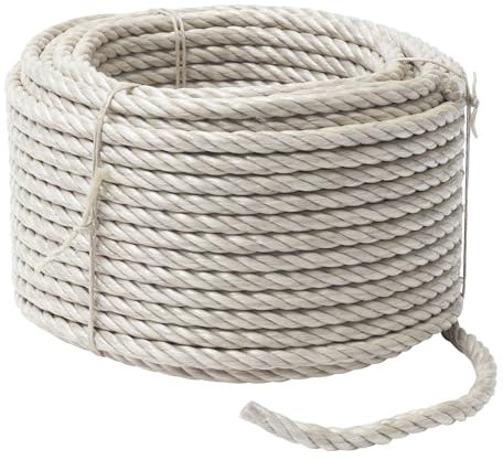 WERKA PRO Corde Polyvalente en Polypropylène de Qualité, Résistante aux Intempéries et à l'Humidité, Longueur 50 m, Diamètre 14 mm, Couleur Beige - Idéale pour Bricolage et Jardinage.