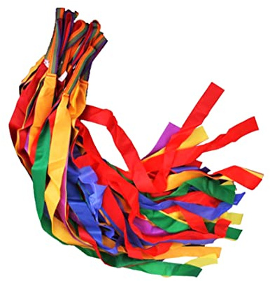 12pcs Children Hand Held Dance Ribbon Bright Rainbow Streamer Professional Gym Twirling Tools Professional Rhythmic Ribbon Colorful Dancer Ribbons Ribbon Dancer Wand Rhythm Ribbon