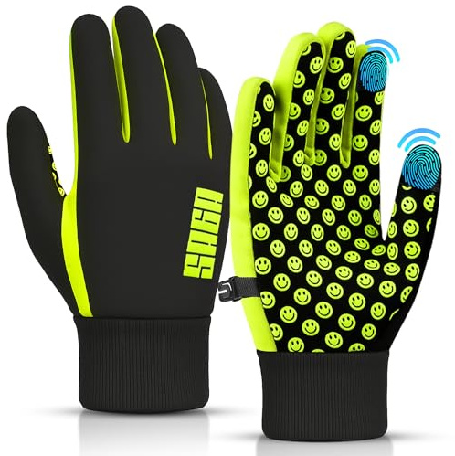 SAGA SPORTS Guantes Térmicos para Niños | Guantes de Invierno Resistentes al Agua con Pantalla Táctil y Agarre Antideslizante | Ciclismo y Exterior | Edad 4–12