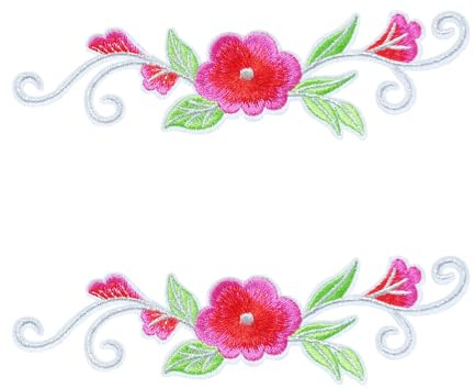 Qingxii Decorr Hot Pink Flower Patches Sewing on/Iron on Embroidered Patches Kids Patches Clothes Dress Curtain Sewing Decorating DIY Craft Embarrassment Applique Patches (Hot Pink Flower)