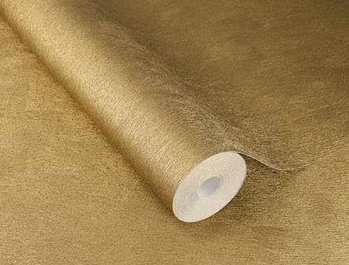 Rasch Tapet 751031 – gyllene fibertapeter med pälsoptik, pälsstruktur från African Queen kollektionen