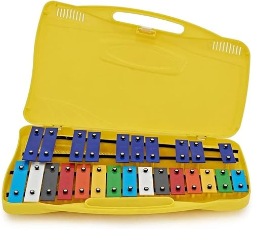ROCKSTAR - Xilófono Cromático SF25C Glockenspiel Metalofono Carrillón, Instrumento Musical de 25 Teclas Coloridas con Estuche y Mazas