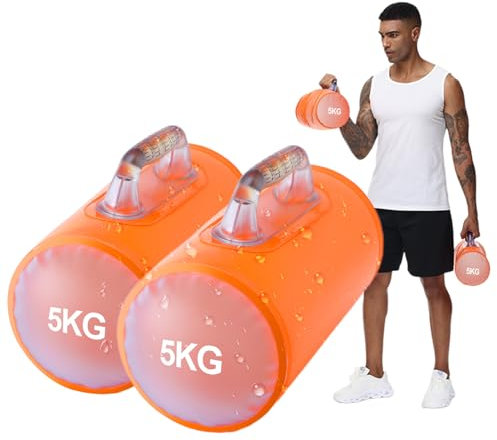 DEIRIS Aqua Trainingsgewicht hanteln 10 kg/Paar, Faltbare ＆ Verstellbare Hantel, Wasserhantel einstellbar, Tragbare Fitnessgeräte, Verstellbare Gewichte,für Krafttraining, Rumpftraining