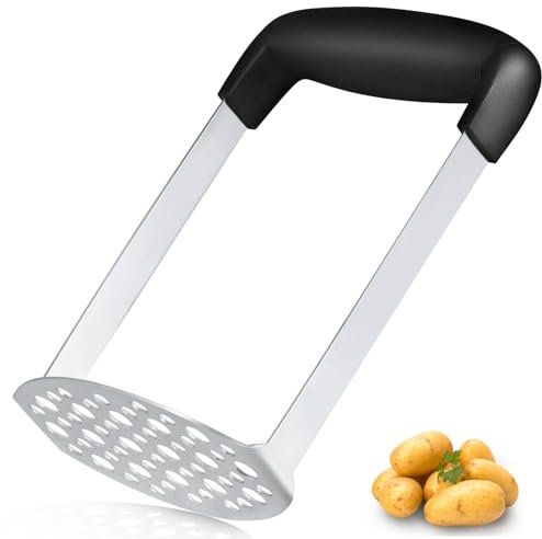 Schiacciapatate, Pleafind schiacciapatate in acciaio inox, strumento da cucina durevole con manico antiscivolo, perfetto per fagioli, verdure, frutta, avocado, lavabile in lavastoviglie