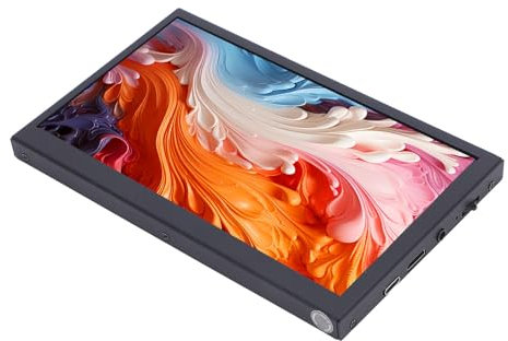 Monitor de 7 Pulgadas con Pantalla Táctil y Altavoces Duales, ángulo de Visualización de 170 °, Pantalla Táctil con Plug & Play 1024x600 para Raspi, para PI Retro, para 7 8 10,