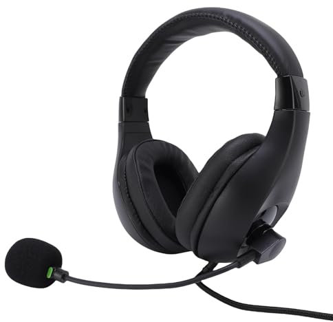 Plyisty Auricolare USB Cablato con Microfono per PC, Cuffia in Classe con Microfono Rotante Che Annulla il Rumore, per le Lezioni Online