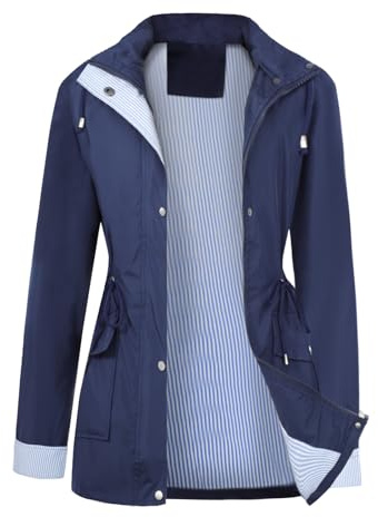 Ynport Crefreak Chaqueta Impermeable para Mujer con Capucha y lluvia Larga con Capucha Gabardina Ligera a Prueba de Viento Chaqueta de lluvia para Mujer para Adultos