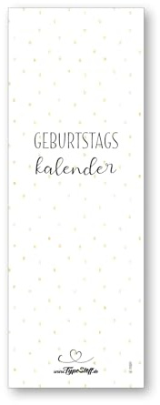 TypeTyg årlig oberoende födelsedagskalender 10,5 x 29,7 cm för upphängning med spiralbindning – SK-01604