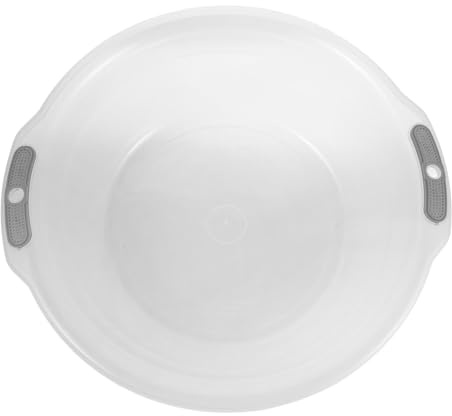 HOMSFOU Bassin de Lavage Rond en Plastique avec Poignées Doubles, Seau de Lavage Portable Transparent pour Trempage des Pieds et Bain pour Animaux, Design Simple et Pratique