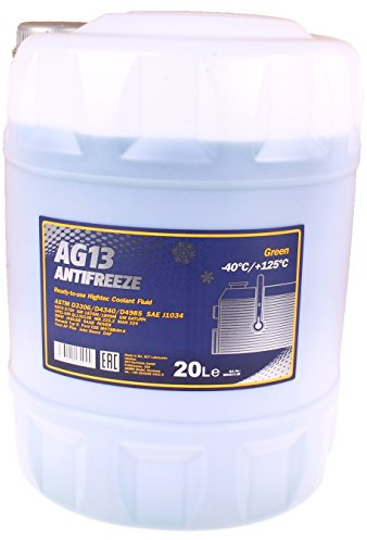 20 litros Mannol enfriador Protección contra Heladas verde | AG13 | de 40 °C líquido refrigerante, protege contra la corrosión