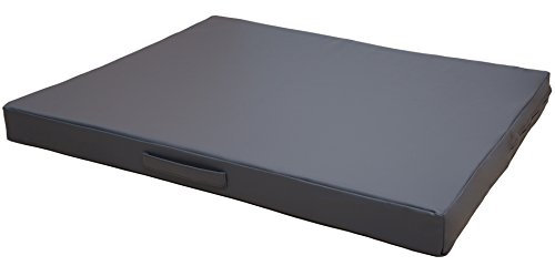 CopcoPet Hundematte Jumbo Orthopädisch Grau 120 x 90 x 8 cm – Robustes Kunstleder – Waschbar, rutschfest & pflegeleicht – Für große Hunde, Wohnung, Garten, Transportbox – Extra dick