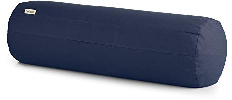 basaho Yoga Bolster Yogarolle | Bio-Baumwolle | Buchweizenschalen | Abnehmbarer und waschbarer Bezug | Yoga Rolle Yogakissen (Mitternachtsblau)