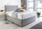 Sleep Factory's Grey Suede Chesterfield Divan Bed Set & Memory Foam Mattress 3FT Single 4FT6 Double 5FT King (4.6FT (Double), 4 Drawers)