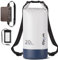 Glymnis Dry Bag wasserdichte Tasche 10L 20L Wasserdichter Packsack mit Bauchtasche und Tragegurt Waterproof für Wassersport Strand Schwimmen Bootfahren Reisen Camping (Weißblau, 20L)