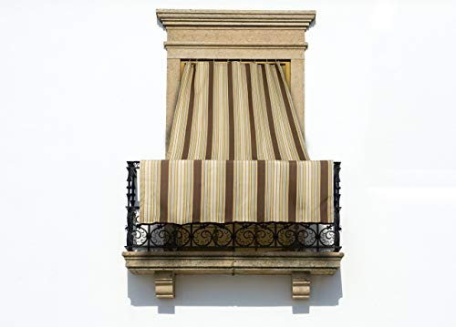 SOFFICIOSO Tenda da Sole per Esterni con Anelli per Terrazzo Modello Riga Fine 145x250 Marrone