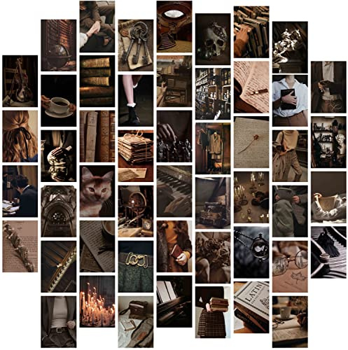 Waschbär 54 st mörk akademi estetiska bilder väggkollage kit, retro stil fotosamling collage sovsal dekor för tonåringar och unga vuxna, väggtryckssats, små affischer för rum sovrum estetisk