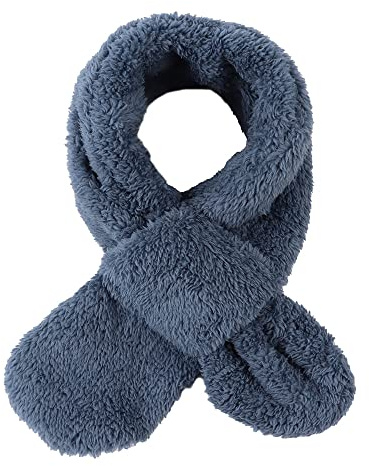 JANGANNSA Fleece Boys Girls Scarf Warm Winter Autumn Kids Collar Scarf Neck Warmer Children Scarf 1-6Y (Haze Blue Cross)