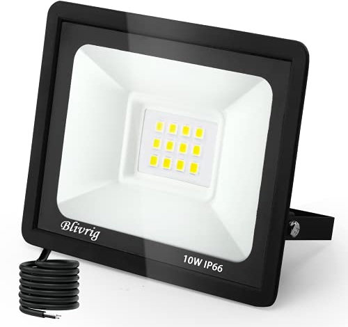 Faretto LED 10W, Faretti LED da Esterno 1000LM 3500K Bianco Caldo, Fari Led da Esterno Impermeabile IP66 per Giardino Cortile Garage Pareti