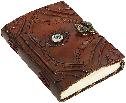 20 Cm Handgefertigtes Tagebuch Mit Ledereinband Zum Schutz Des Bösen Blicks, Zauberbuch Der Schatten, Geschenk-Notizbuch Für Männer Und Frauen, Leeres, Ungefüttertes Altes Vintage-Papier