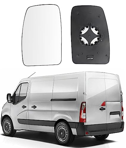 Cristal de Espejo reemplazar para Renault Master 2010-2021, Lente de Marcha Atrás reemplazar para Opel Movano 2010-2021, Retrovisor Exterior Ajustable Adecuado Nissan NV400 2010-2021 (Izquierda)