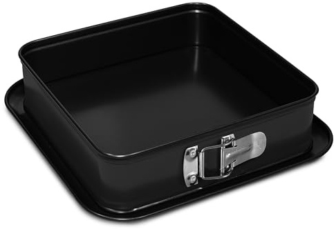 Formegolose, Moule ouverture carrée 24x24 cm, Fond anti-goutte, Acier avec revêtement antiadhésif, Noir