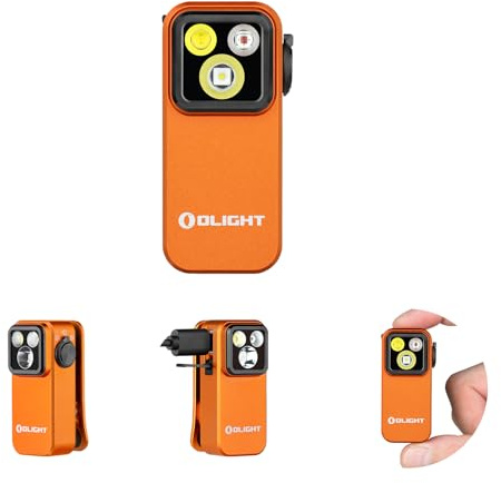 OLIGHT Oclip Pro EDC Flashlight Clip-on Light, Rechargeable 500 Lumens with Three Lighting Solutions Type-C Charging, Magnetic Flash Lights for Signaling, Cycling, Outdoor or Indoor Use(Orange)