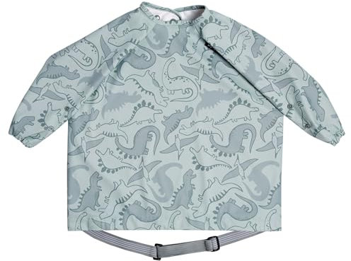 BIBaDO - Long Sleeve Baby Bibs - Babies & Toddlers 6-36 Months - Coverall Baby Weaning Bib - Easy Wipe Clean & Soft Fabric - Attach to Highchair & Tables - Waterproof - Machine Washable - Baby Gifts